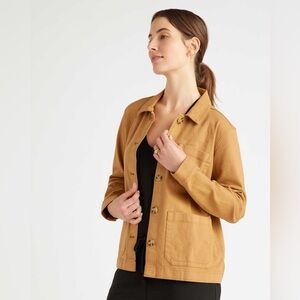 Quince Organic Comfort Stretch Chore Jacket in Tobacco XL Barn Organic Cotton